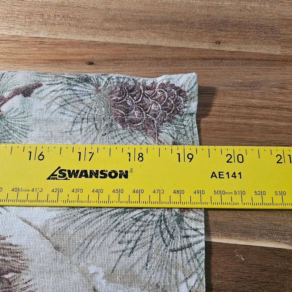 Pottery Barn Pine Cone Bird Linen Cotton Napkins Set of 7 Woodland Rustic 19x19